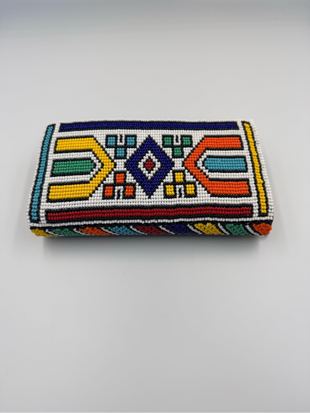 Beaded Multicolor Geometric Clutch - Women